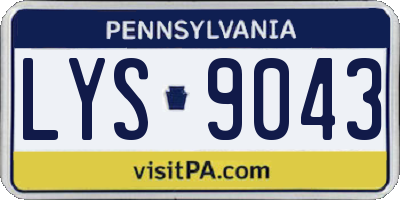 PA license plate LYS9043