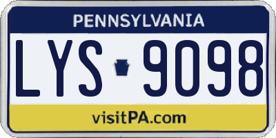 PA license plate LYS9098
