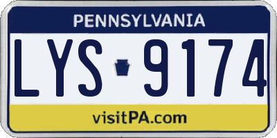 PA license plate LYS9174
