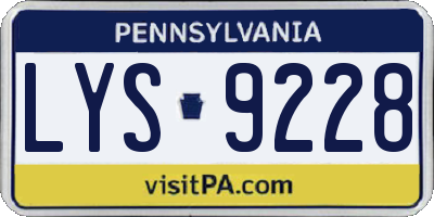 PA license plate LYS9228