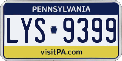 PA license plate LYS9399