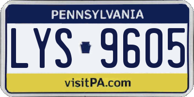 PA license plate LYS9605