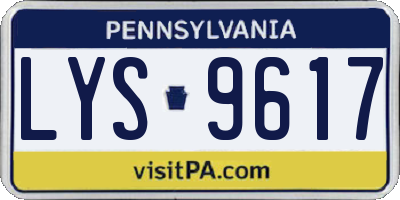 PA license plate LYS9617