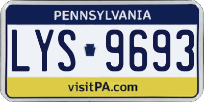 PA license plate LYS9693