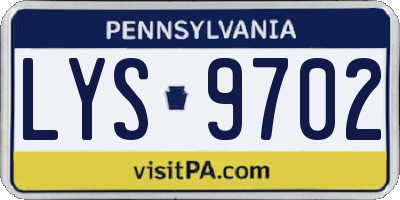 PA license plate LYS9702