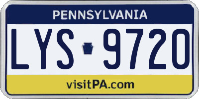 PA license plate LYS9720