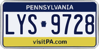 PA license plate LYS9728