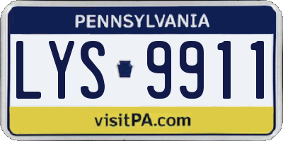 PA license plate LYS9911