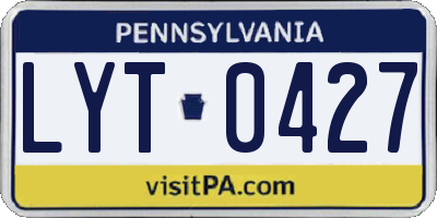 PA license plate LYT0427