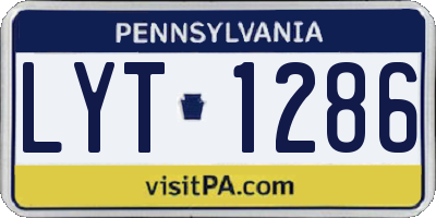 PA license plate LYT1286