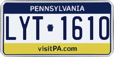 PA license plate LYT1610