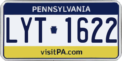 PA license plate LYT1622