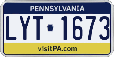PA license plate LYT1673