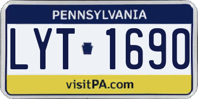PA license plate LYT1690