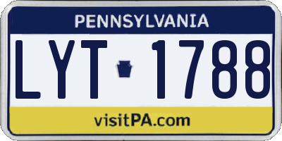 PA license plate LYT1788