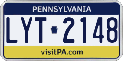 PA license plate LYT2148