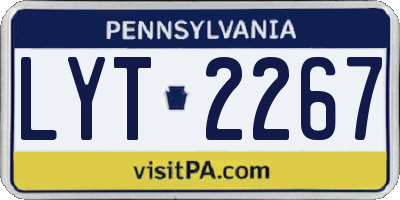 PA license plate LYT2267