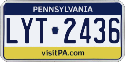 PA license plate LYT2436