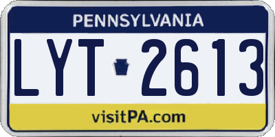 PA license plate LYT2613