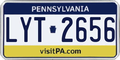 PA license plate LYT2656