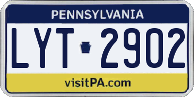 PA license plate LYT2902