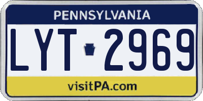 PA license plate LYT2969