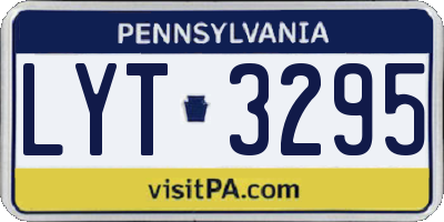PA license plate LYT3295