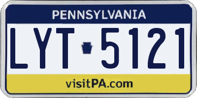 PA license plate LYT5121