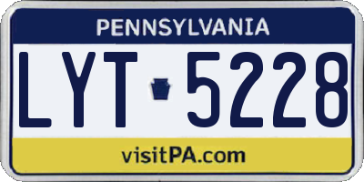 PA license plate LYT5228