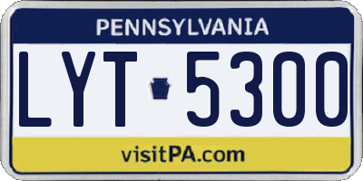 PA license plate LYT5300
