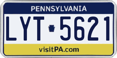 PA license plate LYT5621