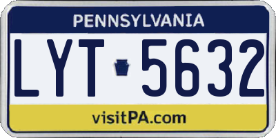 PA license plate LYT5632