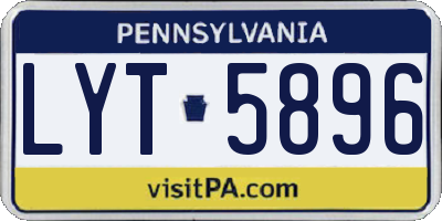 PA license plate LYT5896