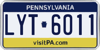 PA license plate LYT6011