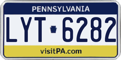 PA license plate LYT6282