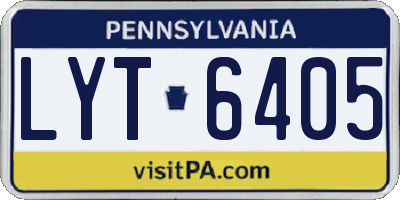 PA license plate LYT6405