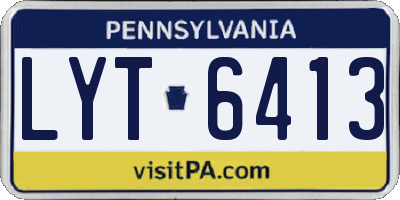 PA license plate LYT6413