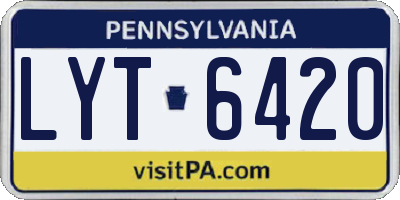 PA license plate LYT6420