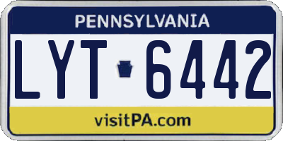 PA license plate LYT6442