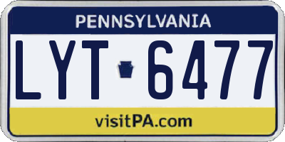 PA license plate LYT6477