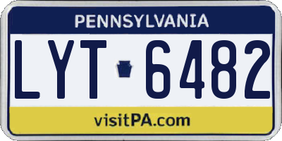PA license plate LYT6482