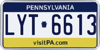 PA license plate LYT6613