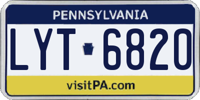 PA license plate LYT6820