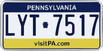 PA license plate LYT7517