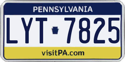PA license plate LYT7825