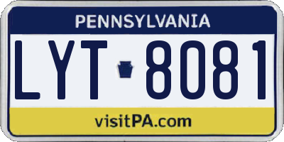 PA license plate LYT8081