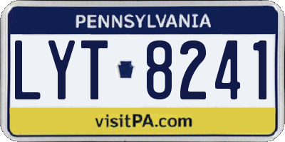 PA license plate LYT8241