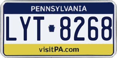 PA license plate LYT8268