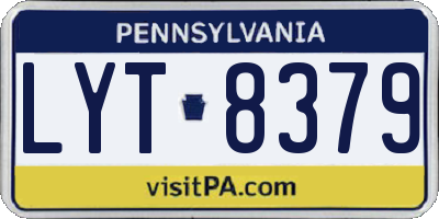 PA license plate LYT8379