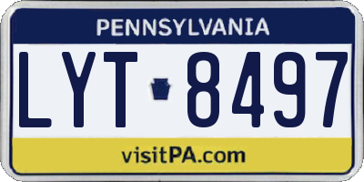 PA license plate LYT8497